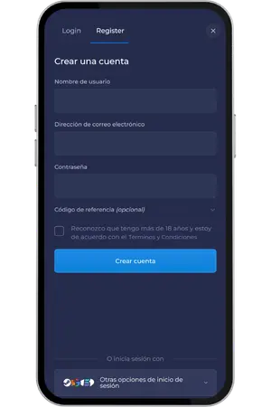Formulario registro datos Rainbet