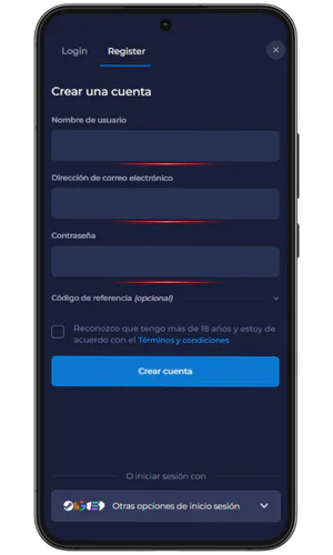 Introduce tu correo electrónico, contraseña e inicio de sesión Rainbet