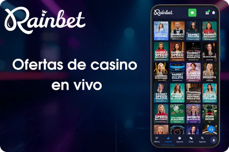 Ofertas de casino en vivo Rainbet